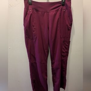 Healing Hands Yoga Scrub Pants Burgundy M